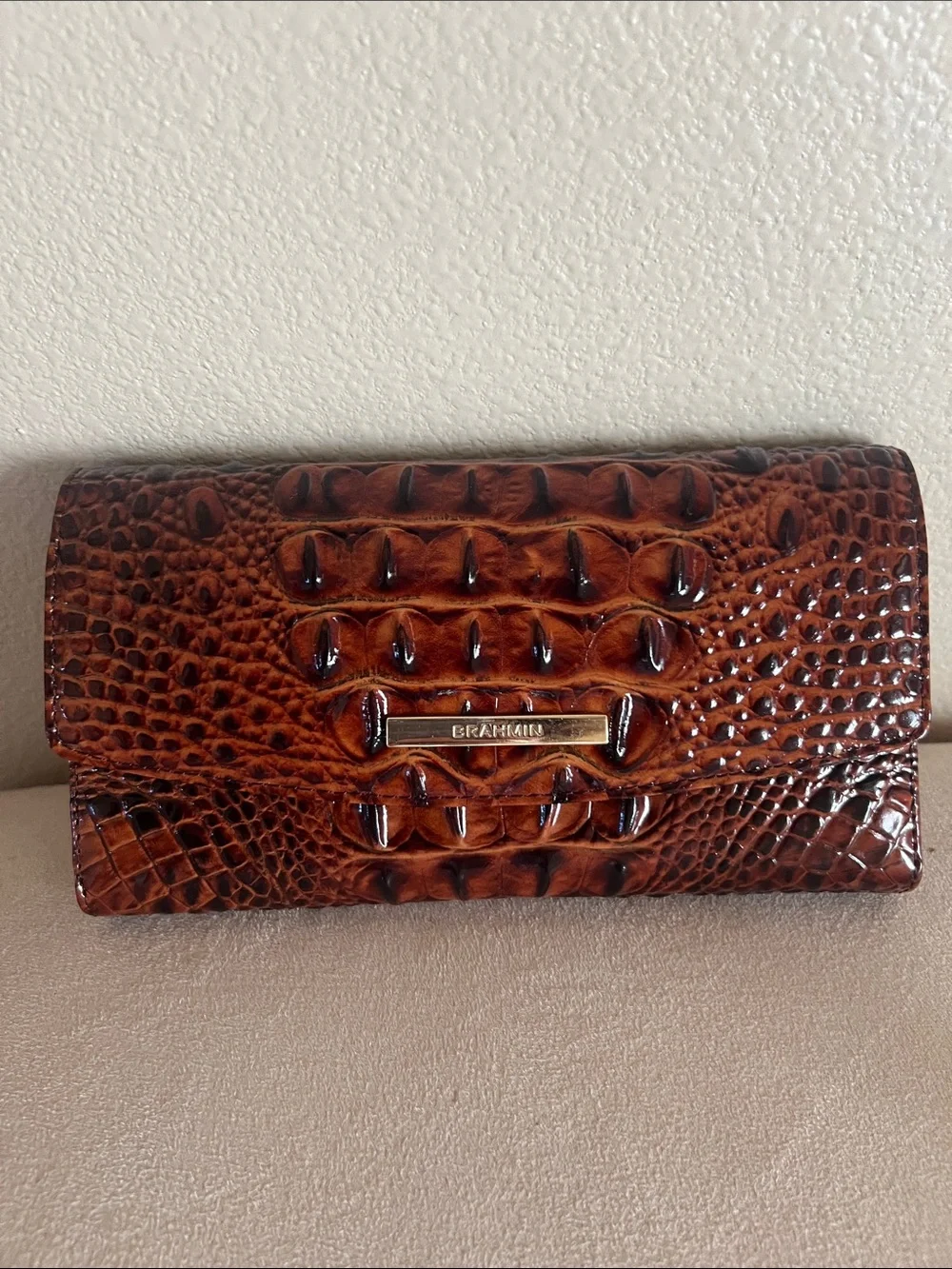Brahmin Checkbook Pecan Melbourne